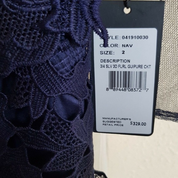 NWT Adrianna Papell 3/4 Sleeve Floral Lace dress 2 - Picture 5 of 6